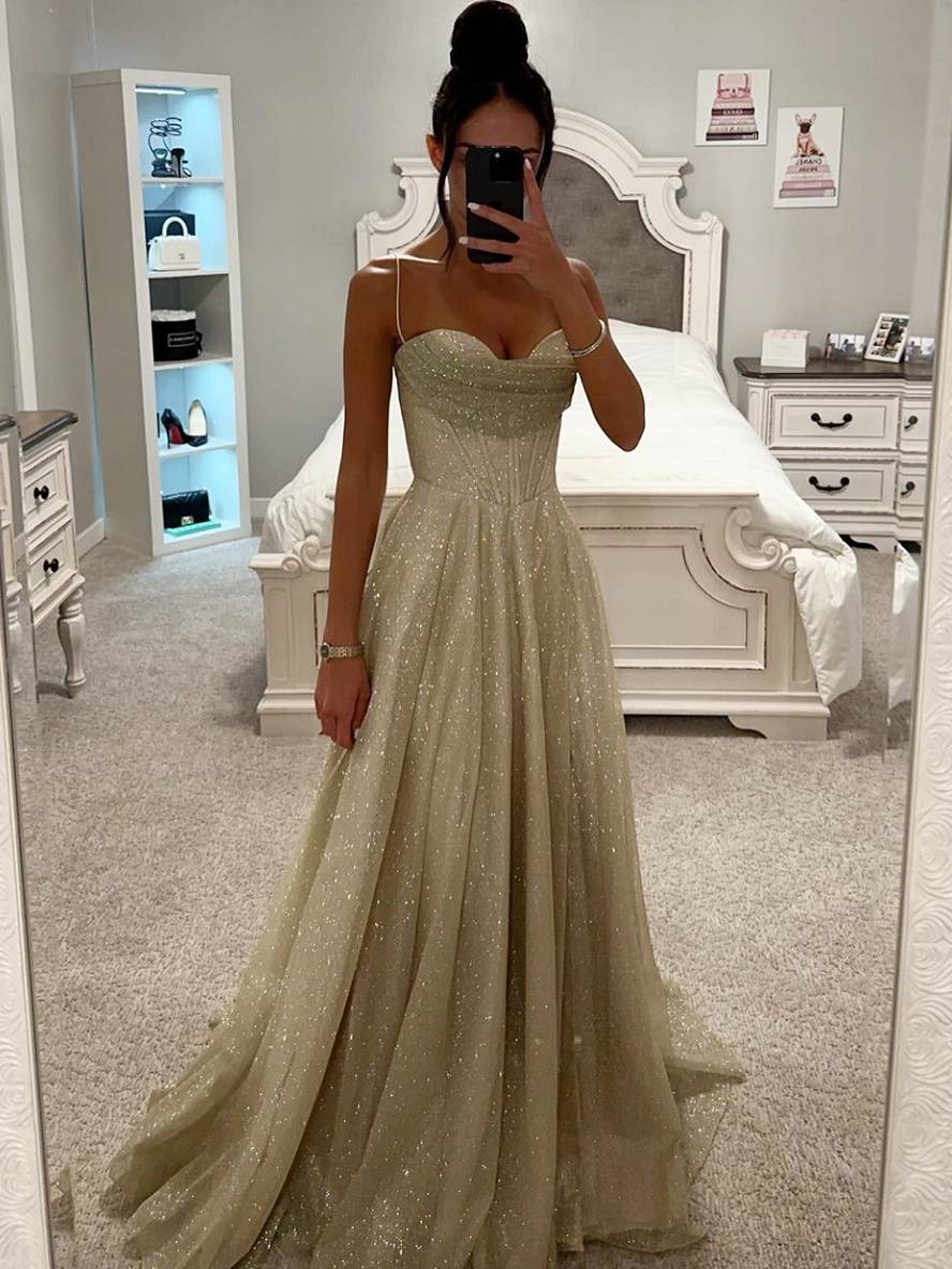 Inrosy robe longue bronzage à fines brides sans manches femme élégant de soirée cérémonie