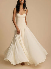 Inrosy robe longue fluide à fines brides sans manches femme élégant décontracté invité mariage bal de promo
