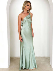 Inrosy robe demoiselle d'honneur satin dos nu à fines brides sans manches femme élégant de soirée invité mariage