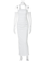 Inrosy robe longue moulante tulle bustier avec 2 pièces gants femme élégant vintage de soirée pour mariage