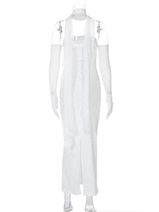Inrosy robe longue moulante tulle bustier avec 2 pièces gants femme élégant vintage de soirée pour mariage