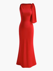 Inrosy longue robe bal de promo moulante une épaule sans manches femme élégant robe anniversaire de soirée de promo