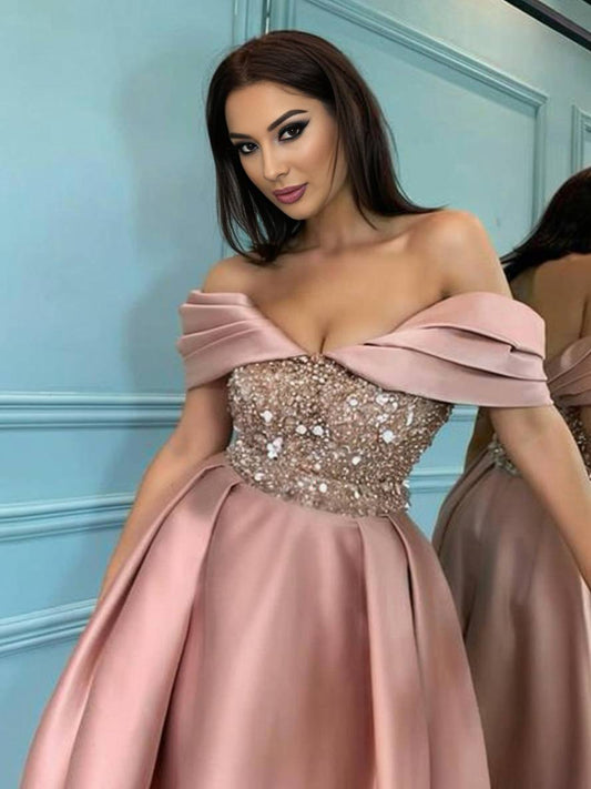 Inrosy mi-longue robe trapèze brillante paillette sans manches femme élégant mode de cocktail