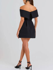 Inrosy robe patineuse moulante col bateau ceinture sans manches femme élégant décontracté de cocktail de fete