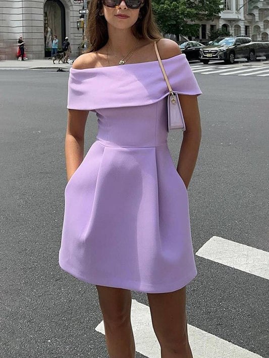 Inrosy robe patineuse moulante col bateau ceinture sans manches femme élégant décontracté de cocktail de fete