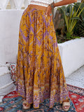 Inrosy longue jupe wax tribal fluide coulisse taille femme ethnique boho vintage