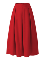 Inrosy longue jupe plissé poches femme doux femme élégant décontracté