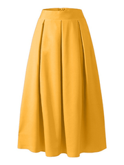Inrosy longue jupe plissé poches femme doux femme élégant décontracté