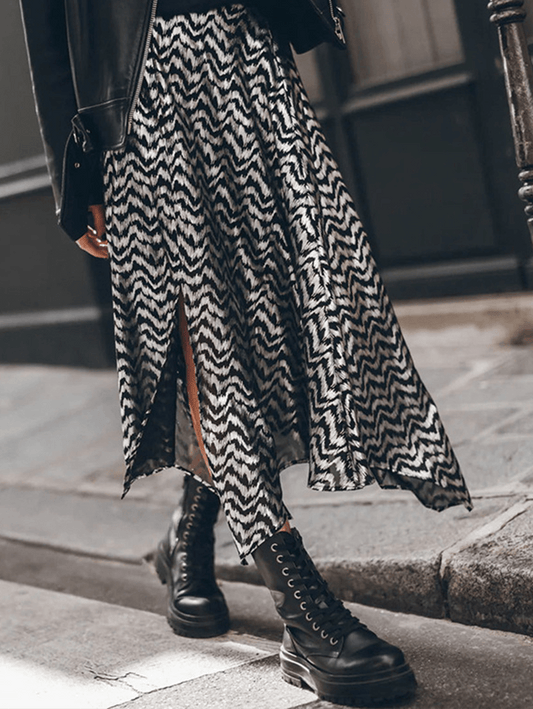 Inrosy jupe irrégulière géométrique femme mode décontracté
