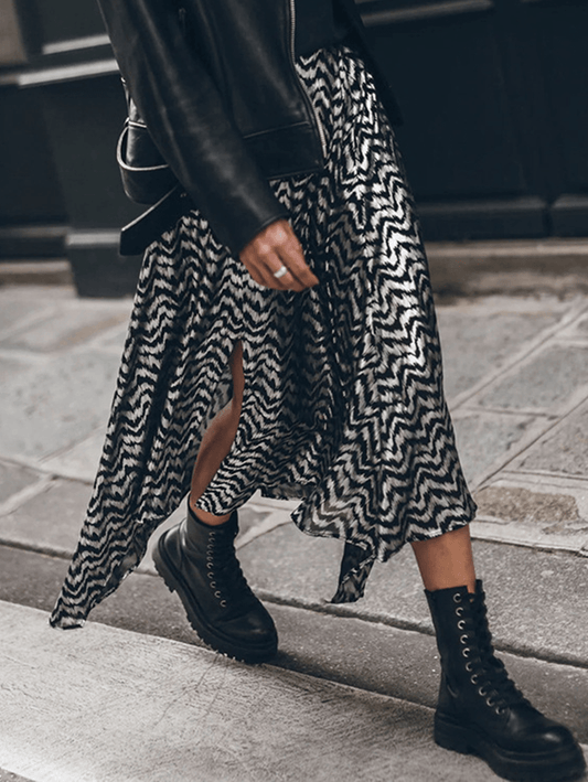 Inrosy jupe irrégulière géométrique femme mode décontracté