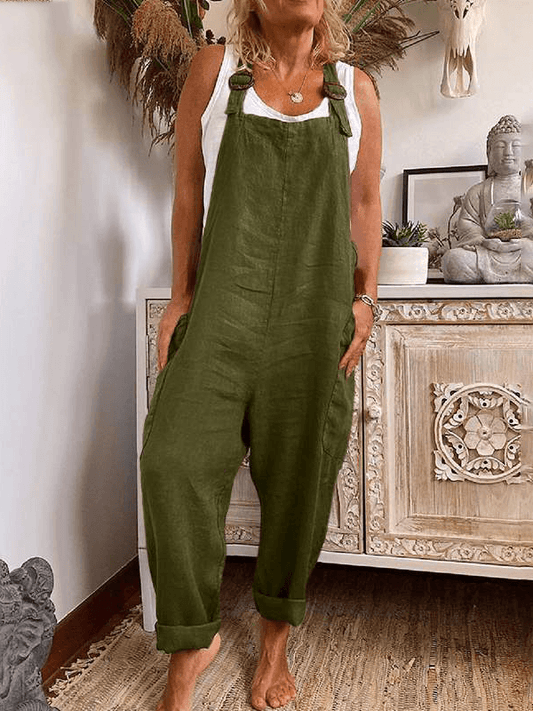 Salopette en lin pour femme – Combinaison à jambes larges pour femme – Salopette ample décontractée à bretelles avec poche – Combinaison d'été bohème sans manches à bretelles – Salopette streetwear Salopette en lin pour femme – Combinaison à jambes larges pour femme – Salopette ample décontractée à bretelles avec poche – Combinaison d'été bohème sans manches à bretelles – Salopette streetwear
