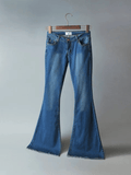 Inrosy jeans patte d'éléphant années 70 80 flare évasé poches taille haute femme mode pantalon bleu