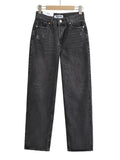 Inrosy jeans flare évasé femme boutons poches mi taille femme casual mode décontracté