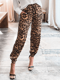 Inrosy pantalon carotte léopard coulisse taille taille élastique femme sport mode décontracté