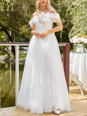 Inrosy robe longue v-cou dentelle sans manches fendu le côté tutu tulle décolleté dos femme élégant de soirée pour mariage champetre