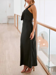 Inrosy longue robe terracotta demoiselle d'honneur satin bustier sans manches femme doux élégant invité mariage