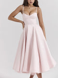 Inrosy longue robe trapèze imprimé à fleurie tutu en tulle dos nu à fines brides femme élégant vintage de soirée bal de promo