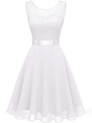 Inrosy mi-longue robe audrey hepburn 1950 trapèze dentelle fluide noeud papillon dos nu sans manches femme fete cocktail