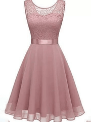 Inrosy mi-longue robe audrey hepburn 1950 trapèze dentelle fluide noeud papillon dos nu sans manches femme fete cocktail