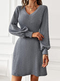 Inrosy mini robe tricotée pour femmes v-cou manches longues casual doux élégant décontracté soirée anniversaire