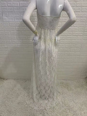 Inrosy robe de grossesse transparent dentelle fendu bustier femme élégant boho bapteme plage enceinte shooting