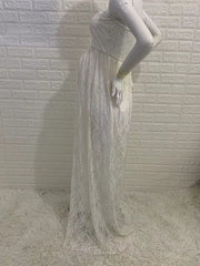 Inrosy robe de grossesse transparent dentelle fendu bustier femme élégant boho bapteme plage enceinte shooting