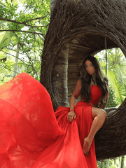 Inrosy robe de grossesse dentelle fendu bustier dos nu sans manches femme élégant mode enceinte photo shooting