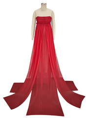 Inrosy robe de grossesse dentelle fendu bustier dos nu sans manches femme élégant mode enceinte photo shooting