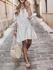 Inrosy blouses de grossesse boutons poches col chemise manches longues femme enceinte boho oversized décontracté plage