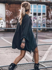 Inrosy blouses de grossesse boutons poches col chemise manches longues femme enceinte boho oversized décontracté plage