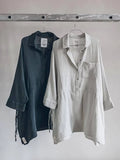 Inrosy blouses de grossesse boutons poches col chemise manches longues femme enceinte boho oversized décontracté plage