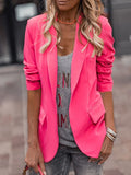 Inrosy court blazer boutons poches col revers manches longues femme casual style tailleur oversized
