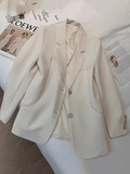 Inrosy blazer de bureau unicolore boutonnage poches manches longues femme style tailleur élégant oversized veste automne