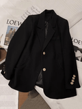 Inrosy blazer de bureau unicolore boutonnage poches manches longues femme style tailleur élégant oversized veste automne