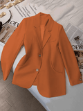 Inrosy blazer de bureau unicolore boutonnage poches manches longues femme style tailleur élégant oversized veste automne