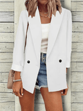 Inrosy blazer unicolore boutons poches manches longues femme élégant mode décontracté veste