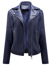 Inrosy court veste motard femme simili cuir fermeture éclair manches longues femme casual mode perfecto
