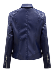 Inrosy court veste motard femme simili cuir fermeture éclair manches longues femme casual mode perfecto