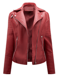 Inrosy court veste motard femme simili cuir fermeture éclair manches longues femme casual mode perfecto