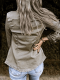 Inrosy veste en jean boutonnage poches col chemise manches longues femme casual mode décontracté veste