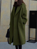 Inrosy longue manteau fendu le côté oversized femme hiver blouson veste