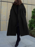 Inrosy longue manteau fendu le côté oversized femme hiver blouson veste