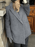 Inrosy manteau en laine unicolore blazer boutons poches manches longues femme style tailleur mode oversized hiver veste