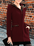 Inrosy manteau à capuche poches fermeture éclair manches longues femme élégant mode décontracté vêtements d'extérieur