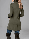 Inrosy manteau du quotidien fendu boutonnage poches col montant manches longues femme mode décontracté hiver veste
