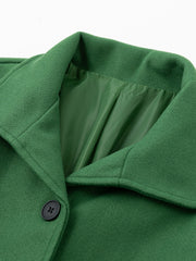 Inrosy court manteau en laine boutonnage poches col revers manches longues femme élégant vintage hiver veste