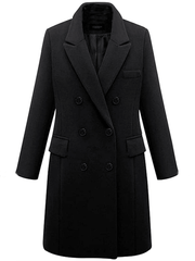 Inrosy mi-longue manteau caban double boutonnage poches col revers manches longues femme élégant mode