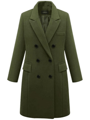Inrosy mi-longue manteau caban double boutonnage poches col revers manches longues femme élégant mode