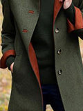 Inrosy manteau en laine unicolore boutonnage col montant manches longues femme casual mode vintage