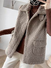 Inrosy veste gilet sans manches unicolore boutonnage poches ceinture col revers femme mode décontracté